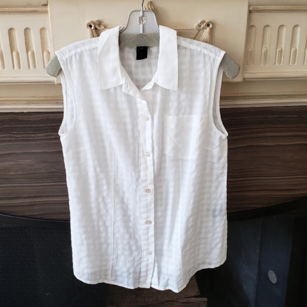 MARC By MARC JACOBS  Sleeveless Shirt Top White Size 4